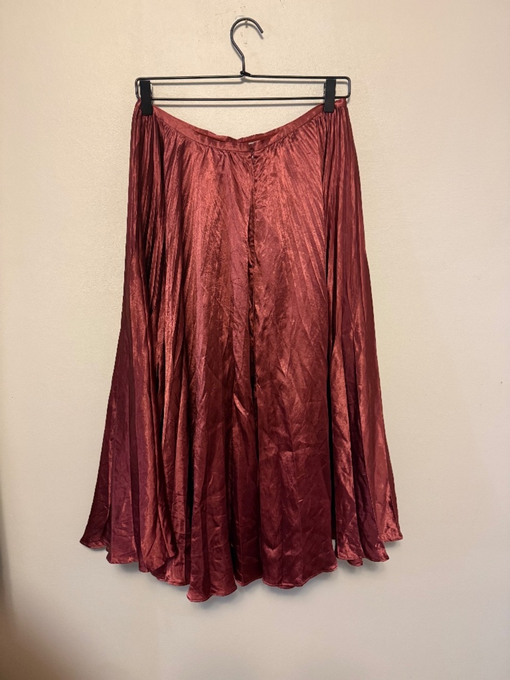 Vince Rust Satin Flowy Maxi Skirt Size 6 33" Length